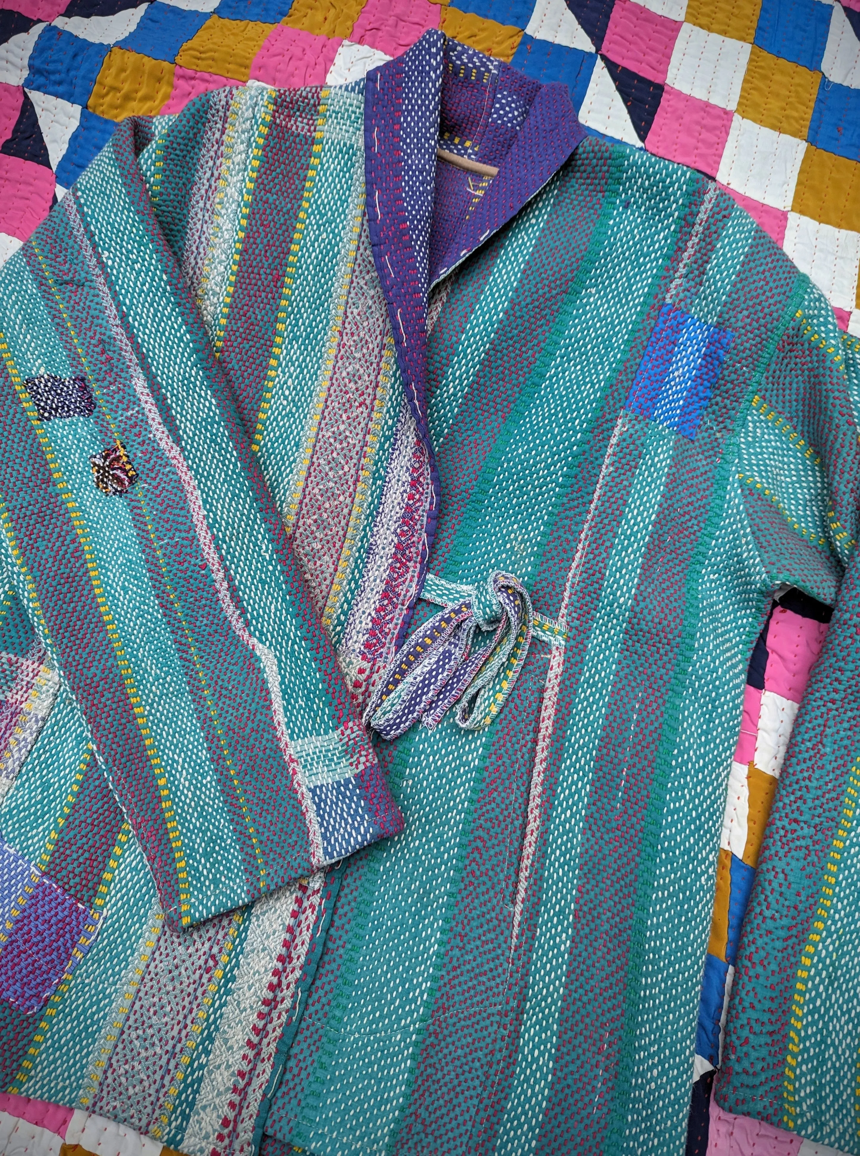 Kantha wrap jacket
