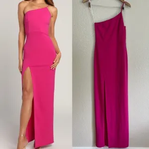 Keeper of My Heart Magenta One-Shoulder Maxi Dress