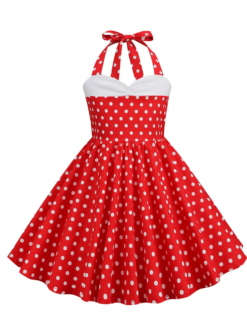 Kids Little Girls' Dress Halter Polka Dot Cotton 1950S Vintage Dress
