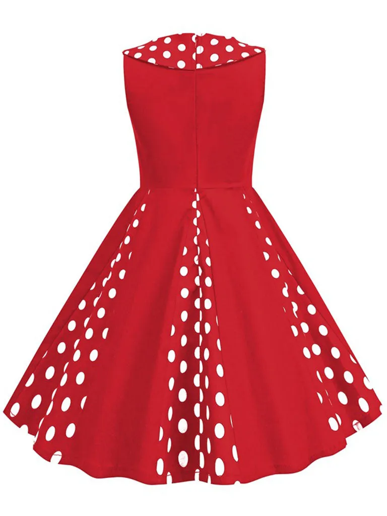 Kids Little Girls' Dress Peter Pan Collar Polka Dot Cotton 1950S Vintage Dress