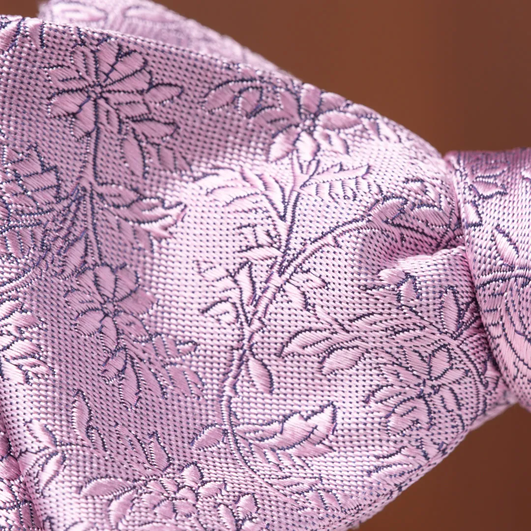 Lavender Subtle Floral Silk Bow Tie