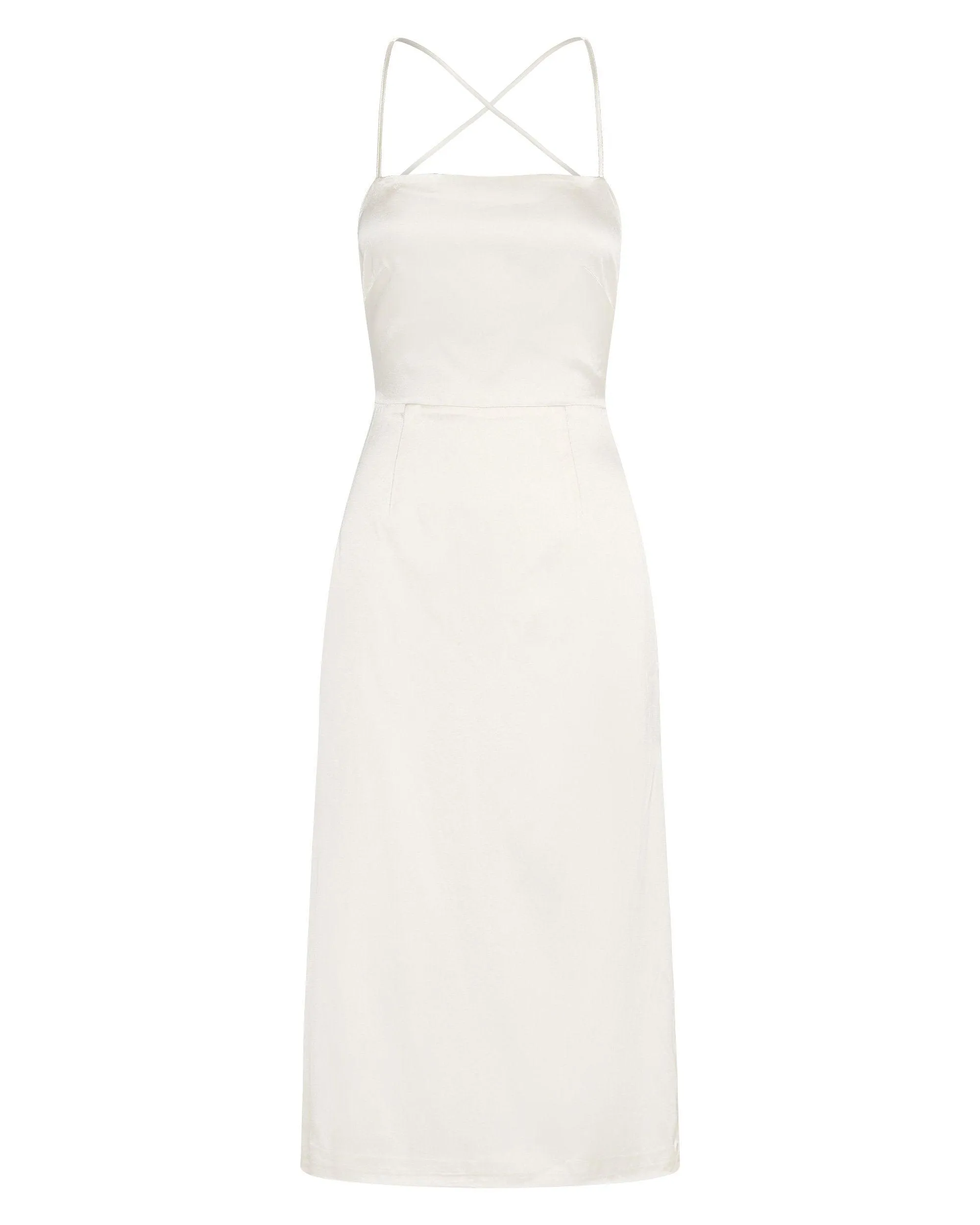 LONG NIGHTS LACE BACK DRESS | OFF WHITE