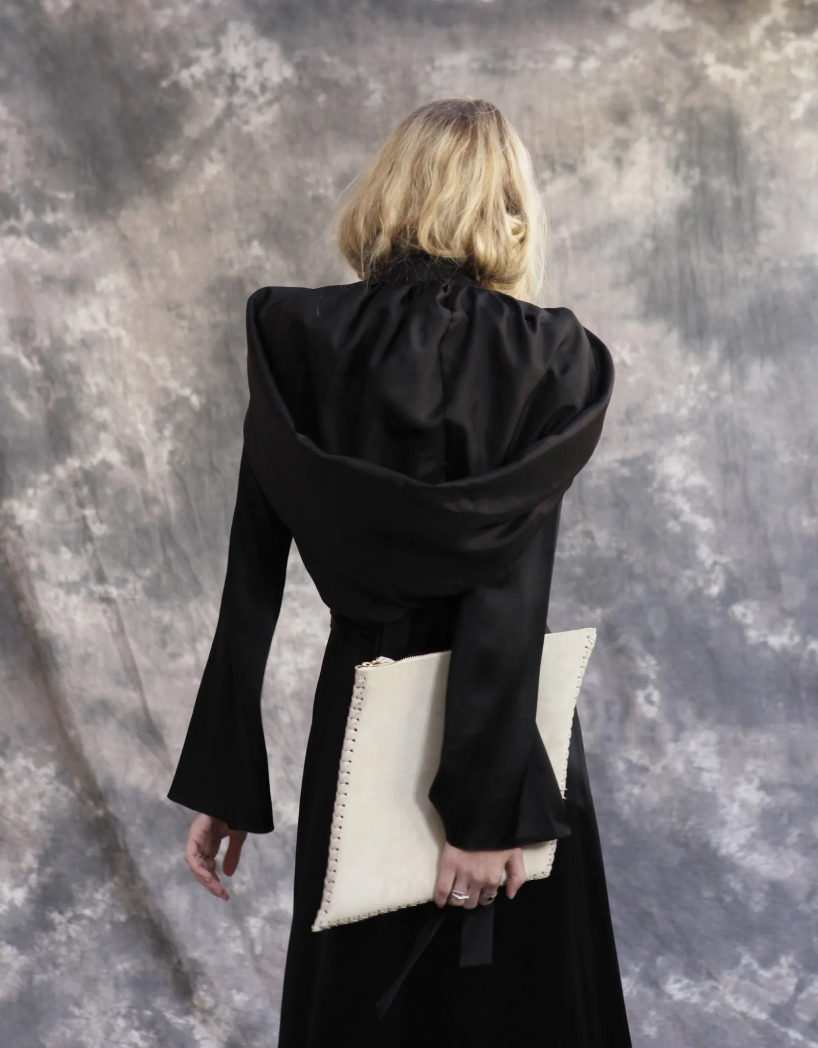 Long Sleeve Train Dress w. Detachable Hood