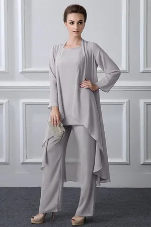 Long Tulle Jewel Vintage Knee-length Mother's suit