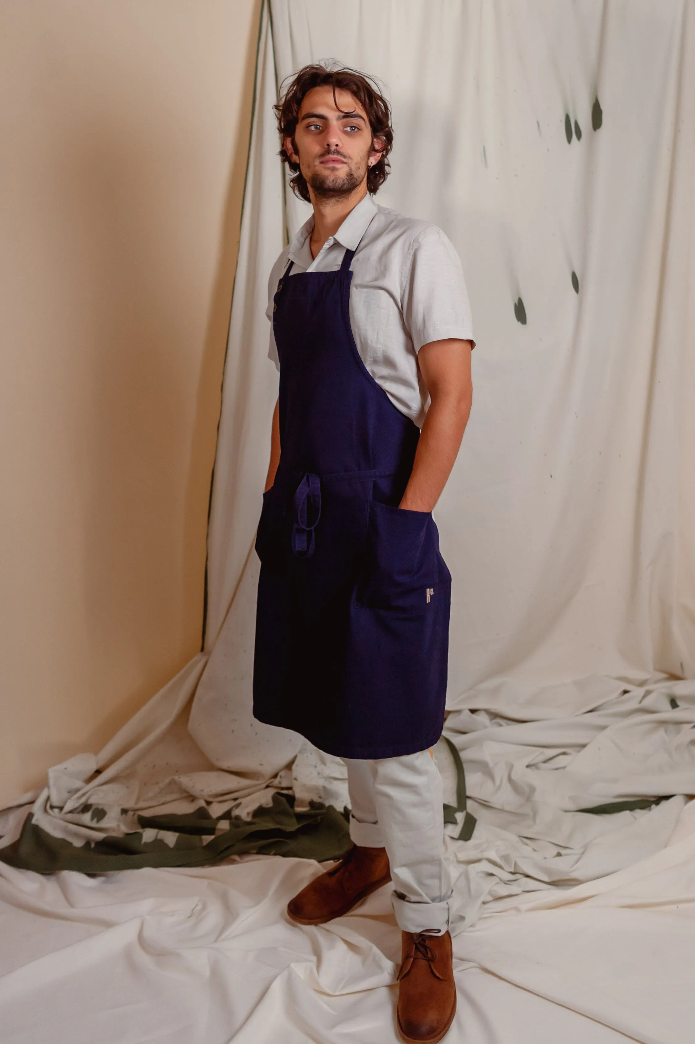 Lyon Bib Apron ⏤ Indigo Blue