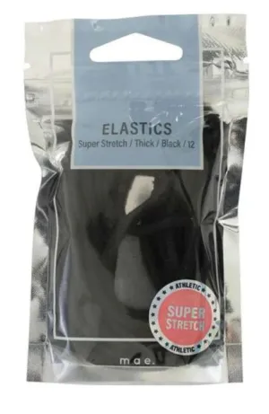 Mae 40-2203Bk Elast. Thick Black 12 Rubber Bands