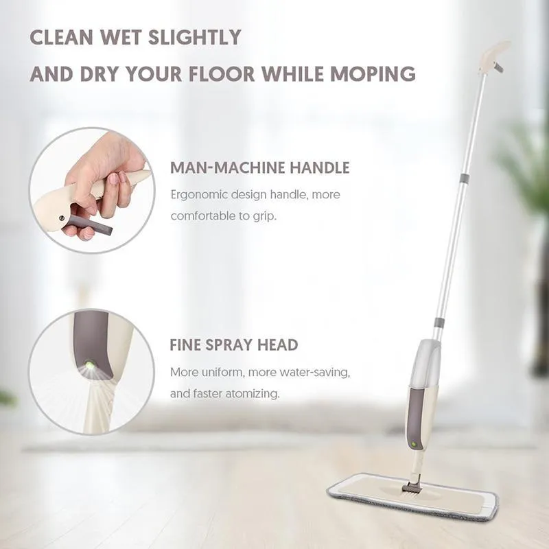 Magic Spray Mop Wooden Floor With Reusable Microfiber Pads