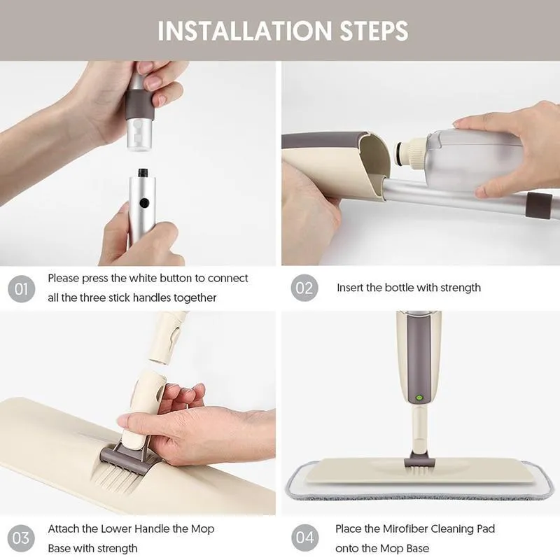 Magic Spray Mop Wooden Floor With Reusable Microfiber Pads