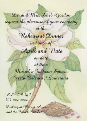 MAGNOLIA BRANCH CUSTOM INVITATION