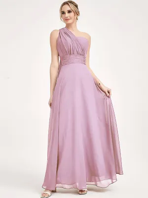 Mauve Convertible Chiffon Bridesmaid Dress Wrap Floor Length Gown