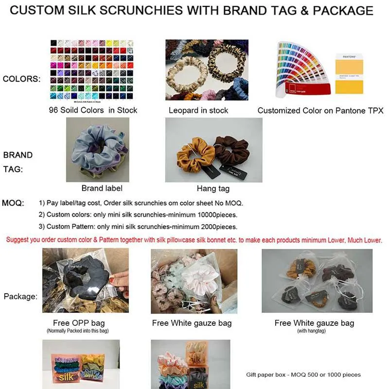 Medium Silk Scrunchies - custom and wholesale