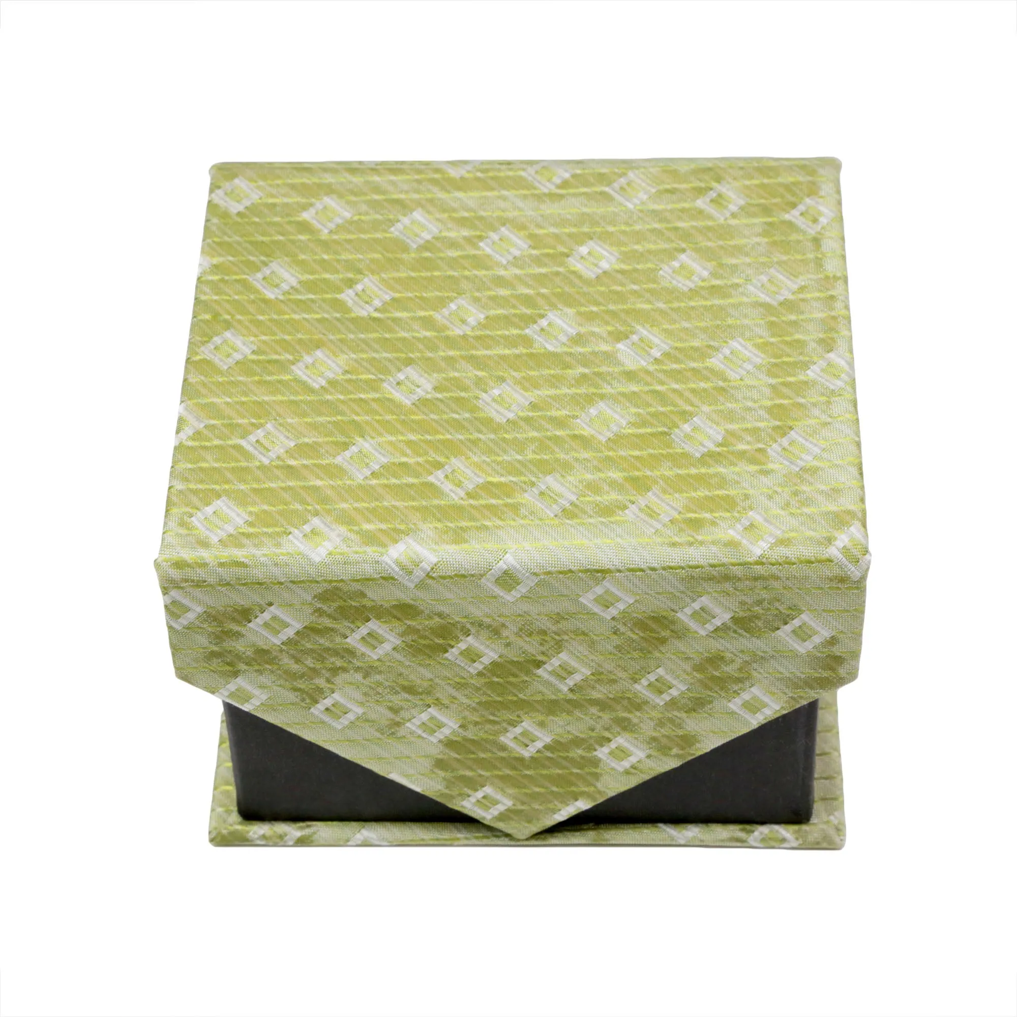 Men's Green-Green Striped Pattern Design 4-pc Necktie Box Set