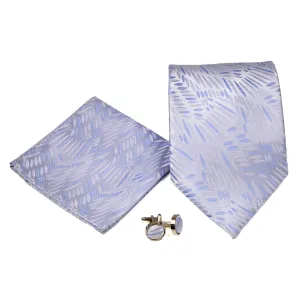Men's Grey Lavender Scattered Pattern Design 4-pc Necktie Box Set