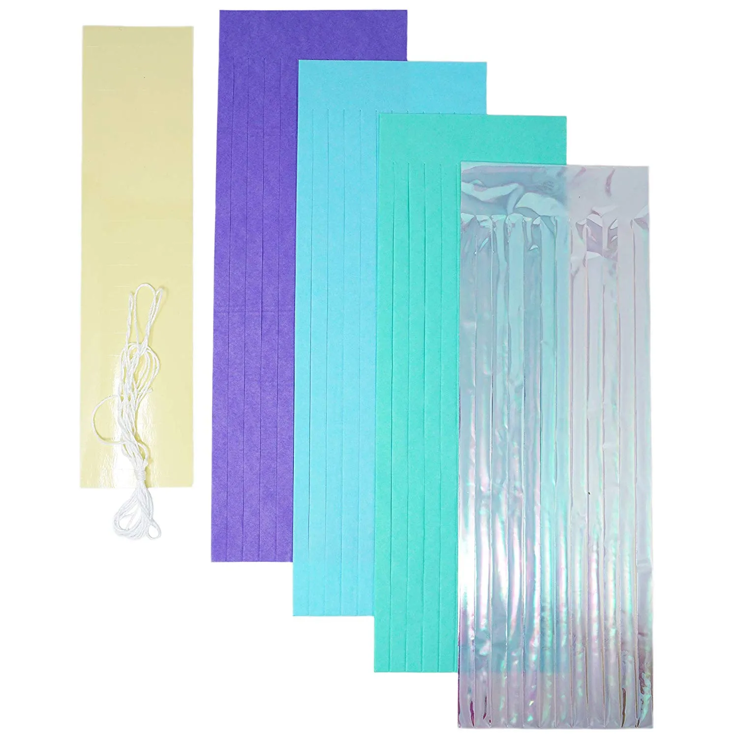 Mermaid Blue Purple Clear Rainbow Cello Tassel Garland Banner Party Decoration Wedding