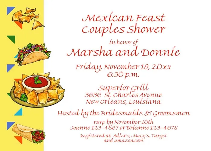 MEXICAN FEAST CUSTOM INVITATION