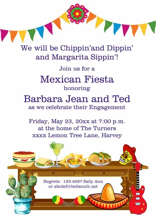 MEXICAN FIESTA TABLE CUSTOM INVITATION