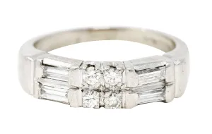 Mid-Century 0.55 CTW Diamond Platinum Band Ring