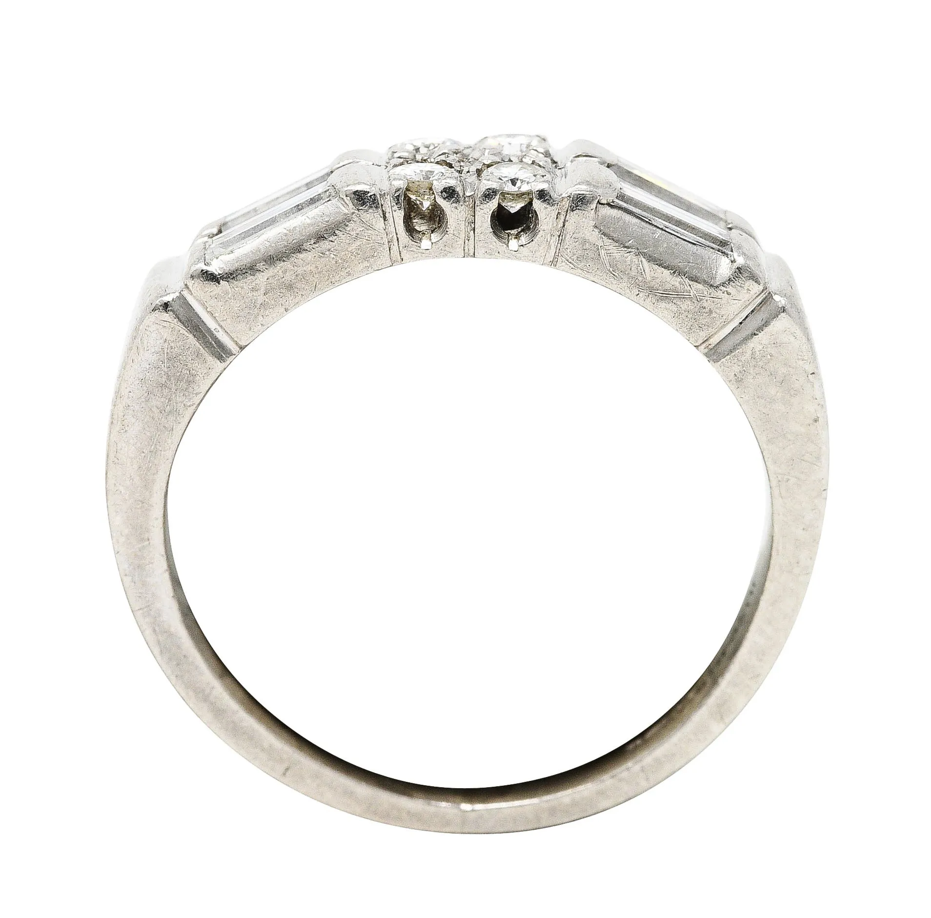 Mid-Century 0.55 CTW Diamond Platinum Band Ring