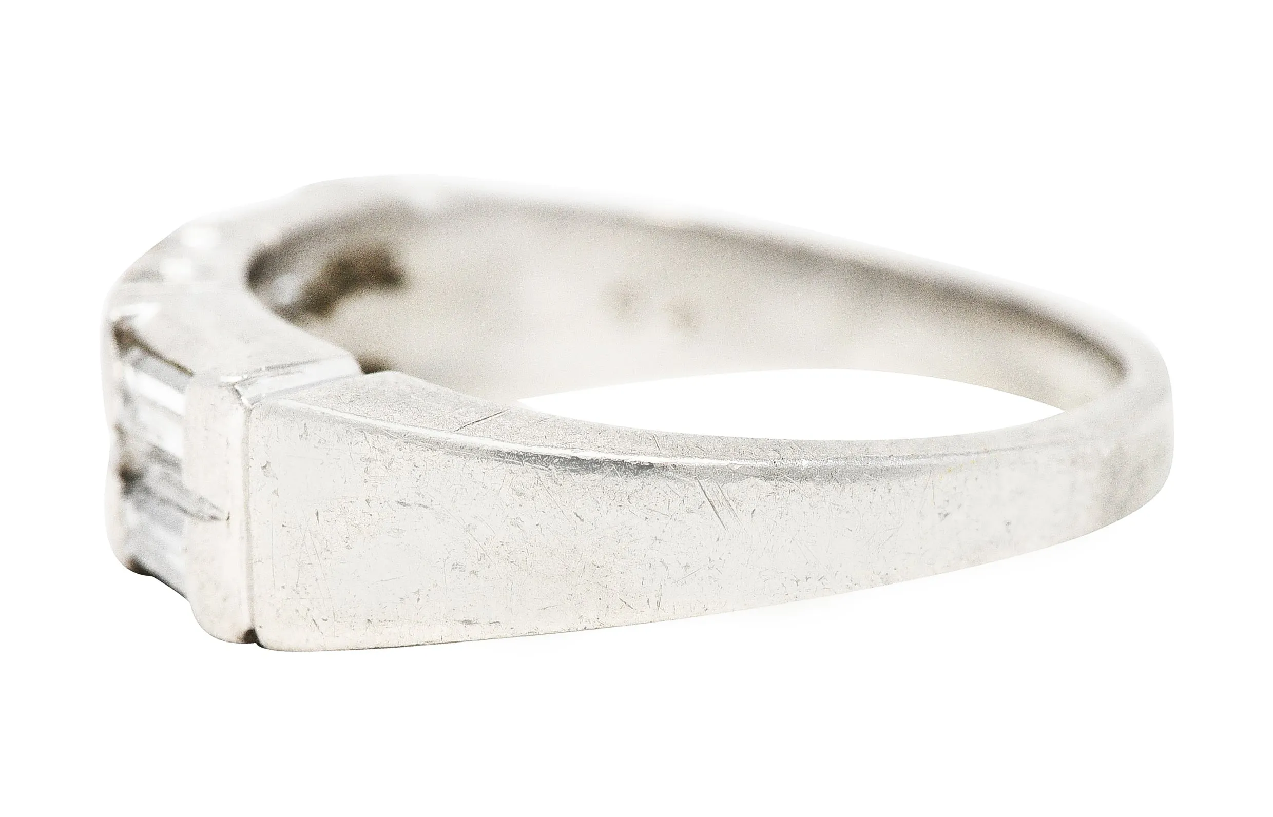 Mid-Century 0.55 CTW Diamond Platinum Band Ring