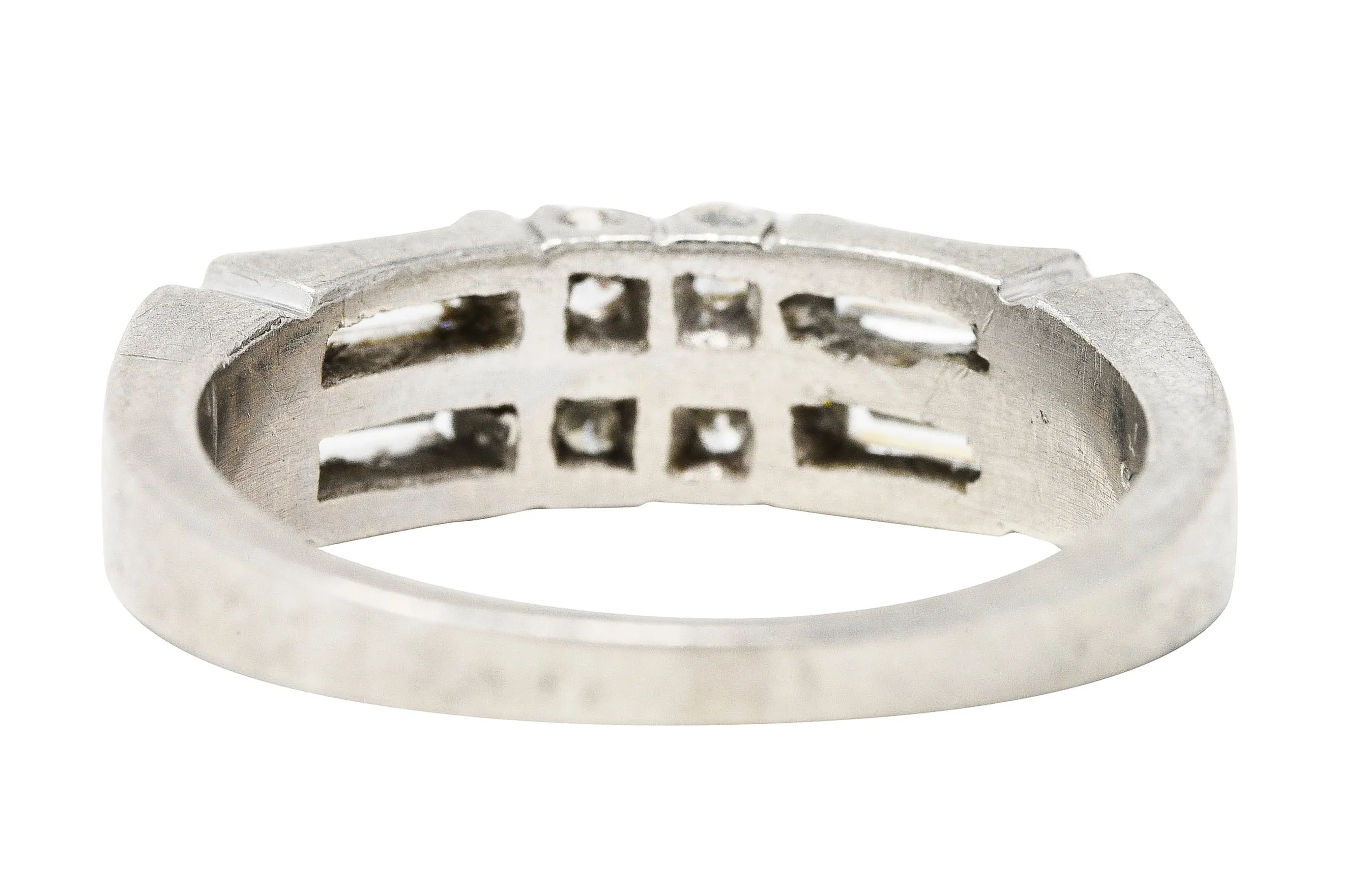 Mid-Century 0.55 CTW Diamond Platinum Band Ring