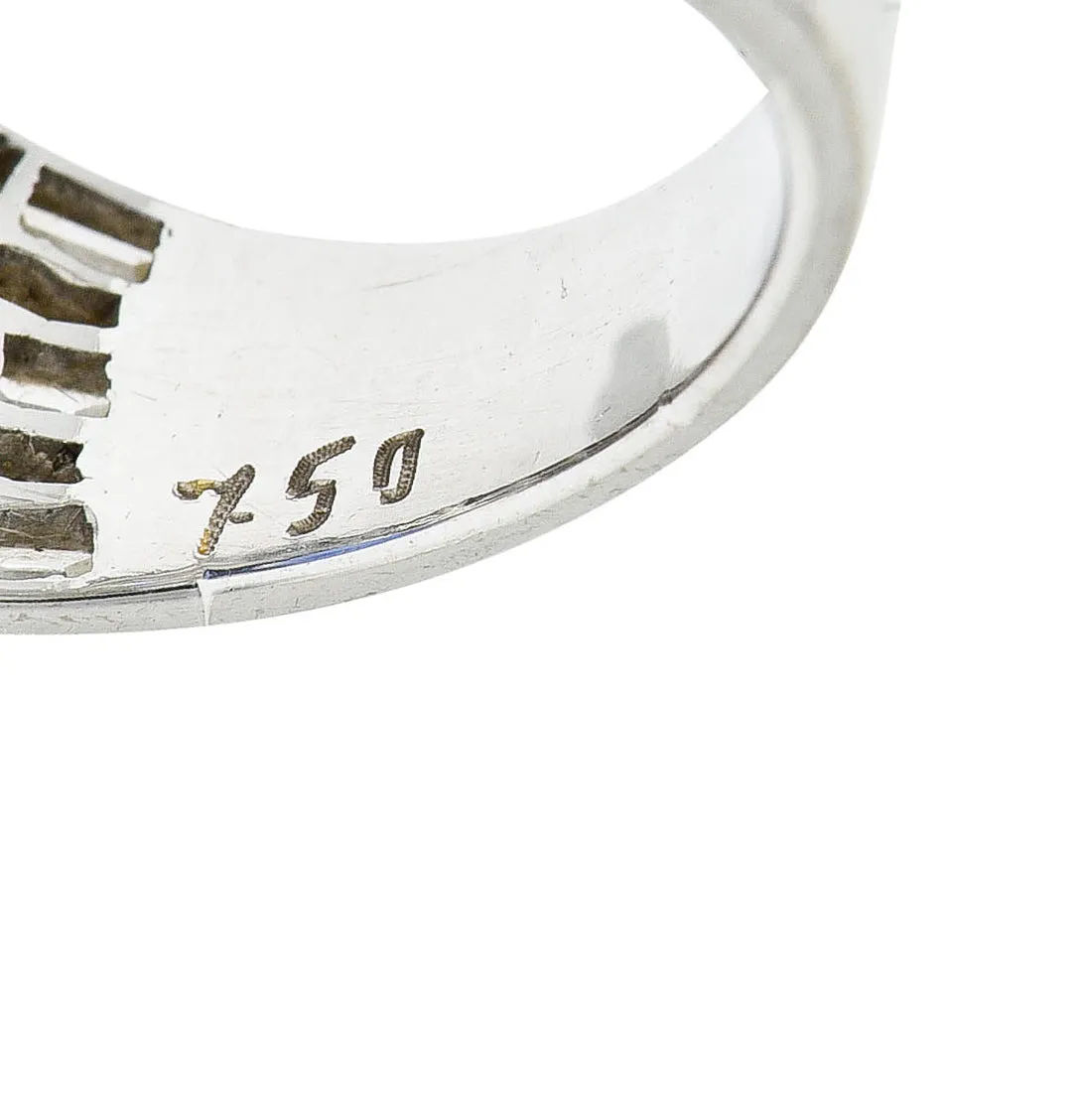 Mid-Century 6.90 CTW No Heat Ceylon Sapphire Diamond 18 Karat White Gold Band Vintage Ring GIA