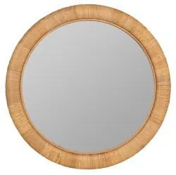 Natural Rattan Round Mirror