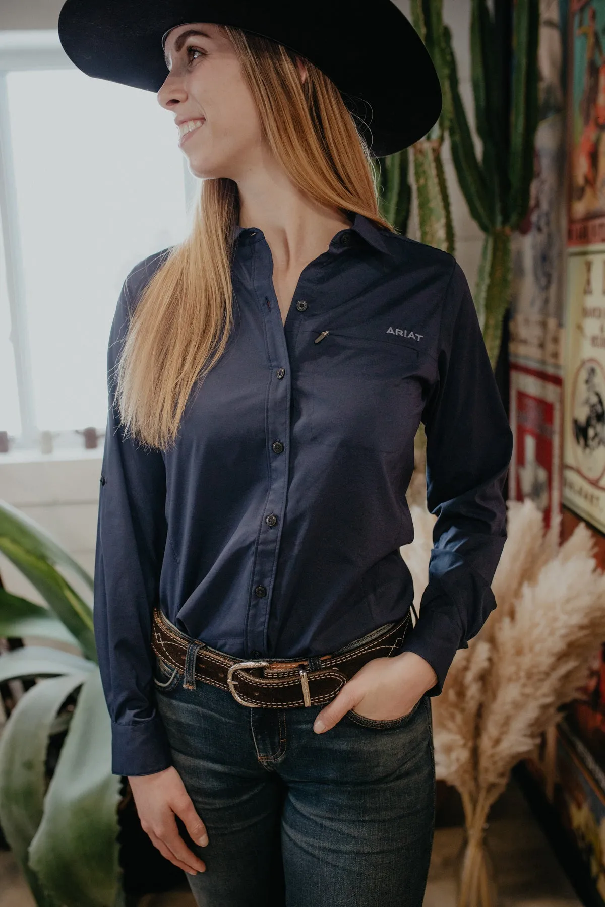 'Navy Iris' Ariat Women's Kirby Pro Shirt (XS-XXL)