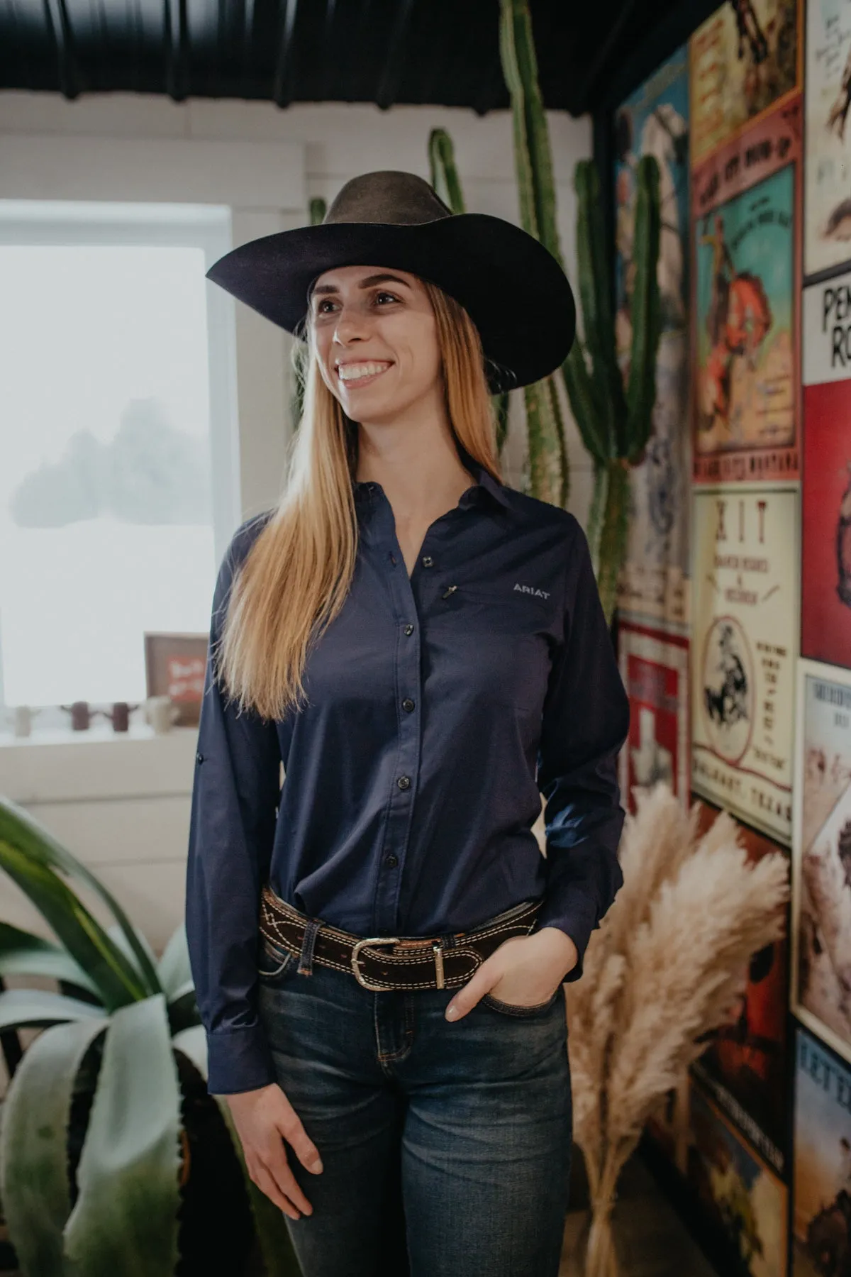 'Navy Iris' Ariat Women's Kirby Pro Shirt (XS-XXL)
