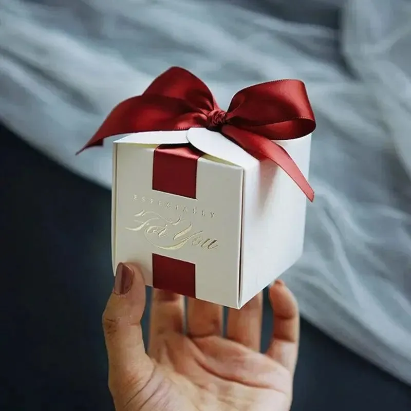 New Wedding Favors Gift Box Souvenirs Gift Box With Ribbon Candy Boxes For Christening Baby Shower Birthday Event Party Supplies