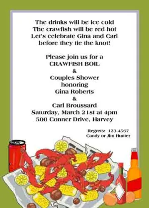 NEWSPAPER CRAWFISH CUSTOM INVITATION