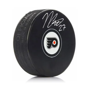 Noah Cates Autographed Signed Philadelphia Flyers Hockey Logo Puck JSA PSA