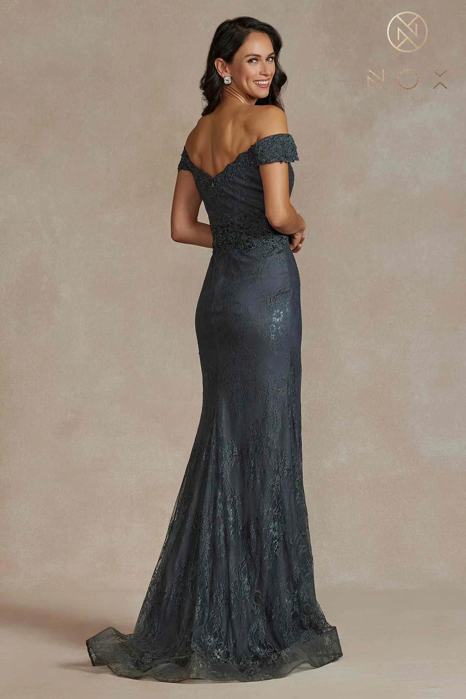 Nox Anabel JQ501 Dress Off-the-Shoulder Mermaid Dress Floral Lace