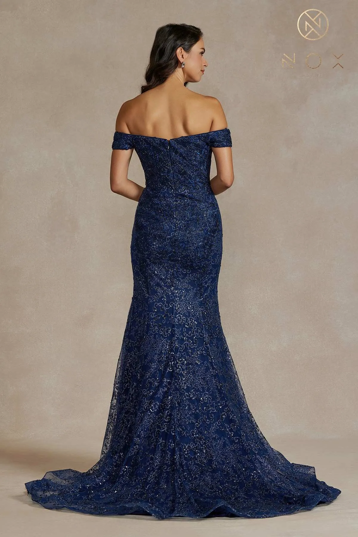 Nox Anabel JQ502 Floor Length Off the Shoulder Mermaid Gown