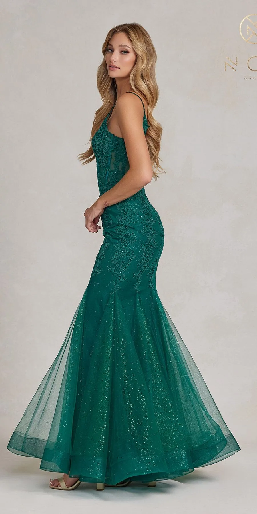 Nox Anabel P1170 Floor Length Mermaid Corset Bodice Gown