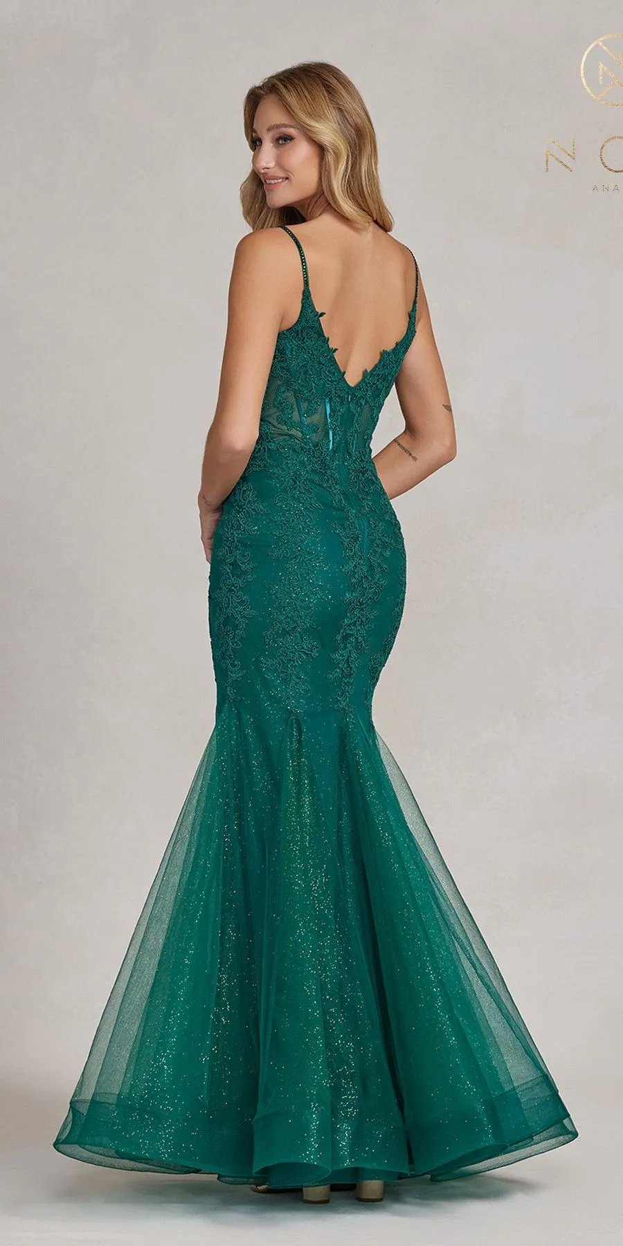Nox Anabel P1170 Floor Length Mermaid Corset Bodice Gown