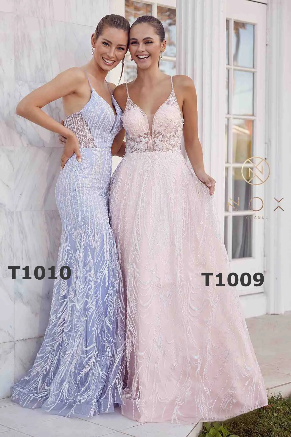 Nox Anabel T1009 Plunging V-Neckline Formal A-Line Gown