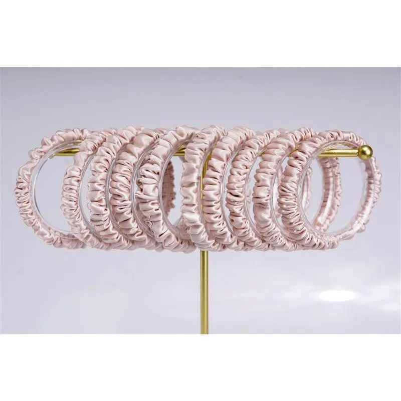 Nude silk scrunchies mini