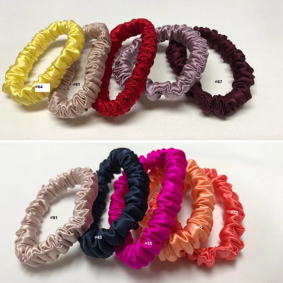Nude silk scrunchies mini