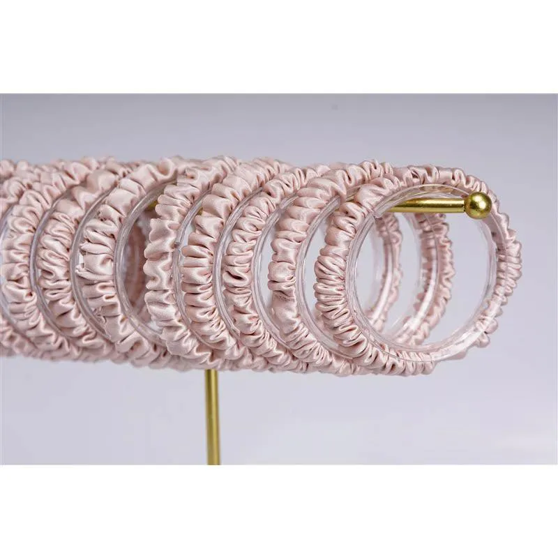 Nude silk scrunchies mini