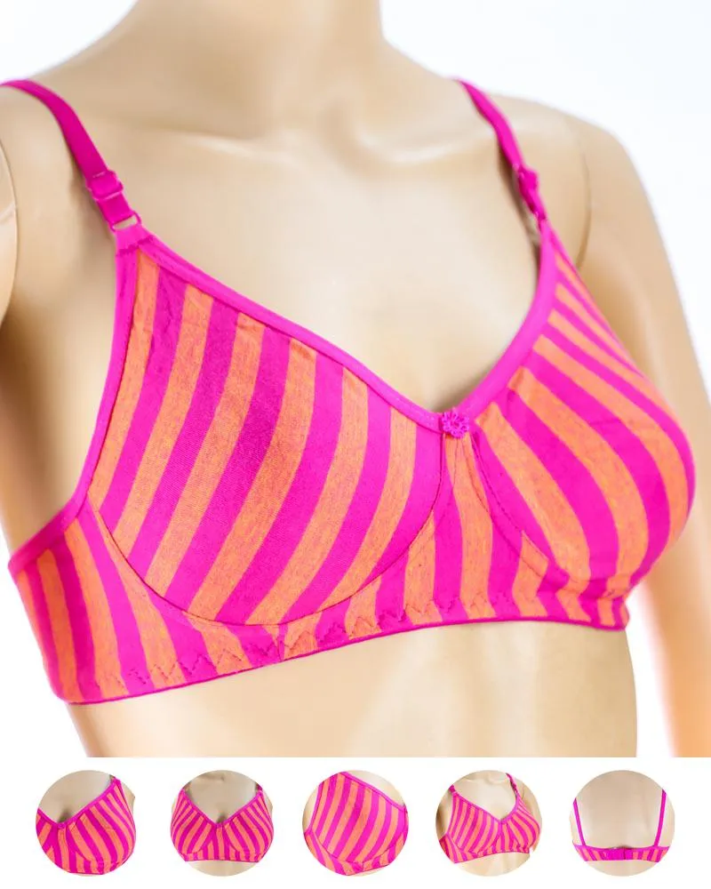Pack of 2 - Madam Bra - M-3 - Non Padded, Non Wired Bra, Soft Jersey Cotton Bra