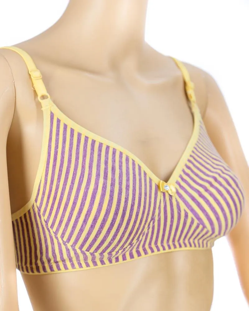 Pack of 2 - Madam Bra - M-4 - Non Padded, Non Wired Bra, Soft Jersey Cotton Bra