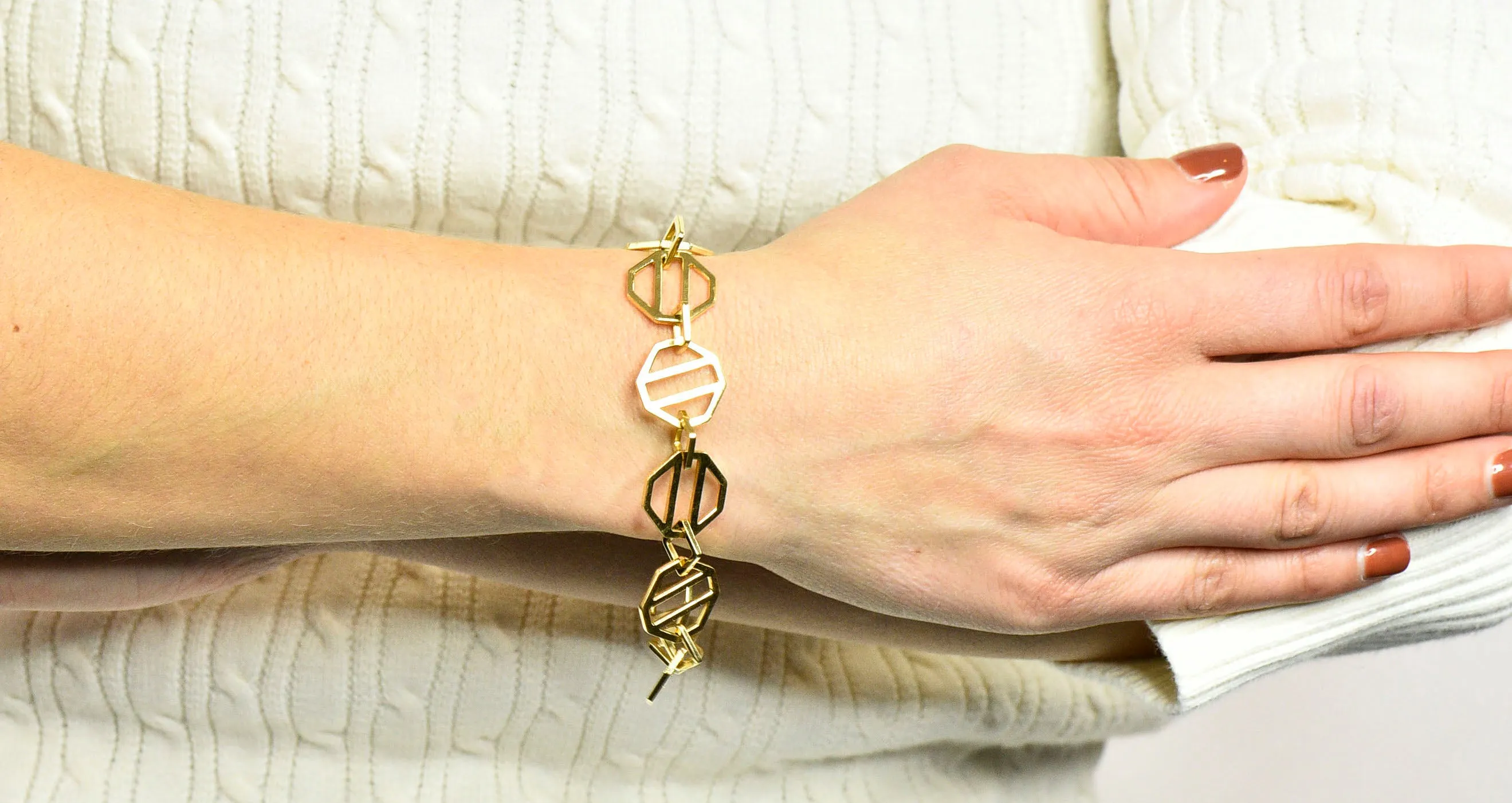 Paloma Picasso Tiffany & Co. Vintage 18 Karat Gold Octagonal Link Bracelet