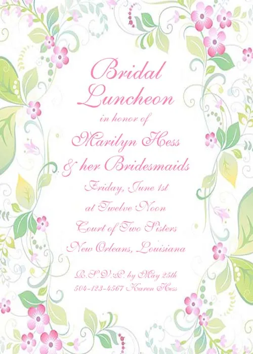 PASTEL FLORAL FRAME CUSTOM INVITATION