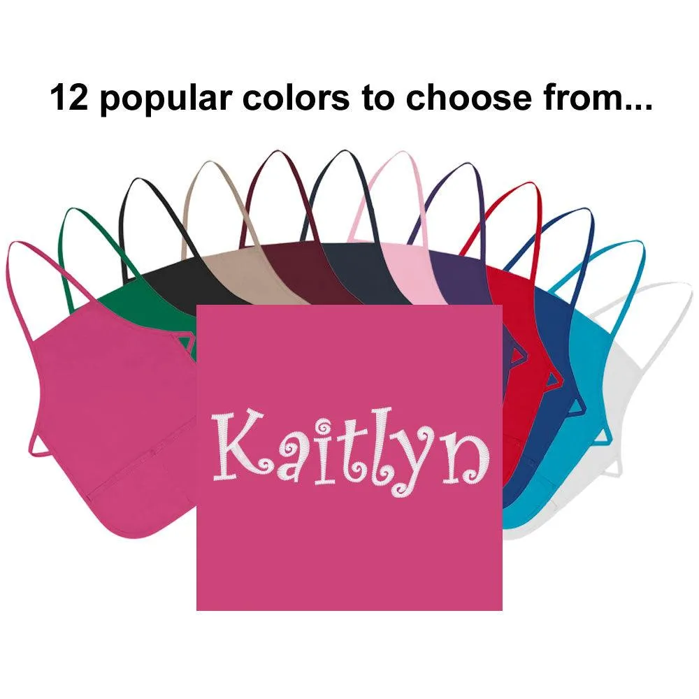 Personalized Apron Embroidered Name or Text Child Apron