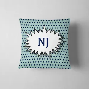 Personalized Vintage Polka Dot Throw Pillow