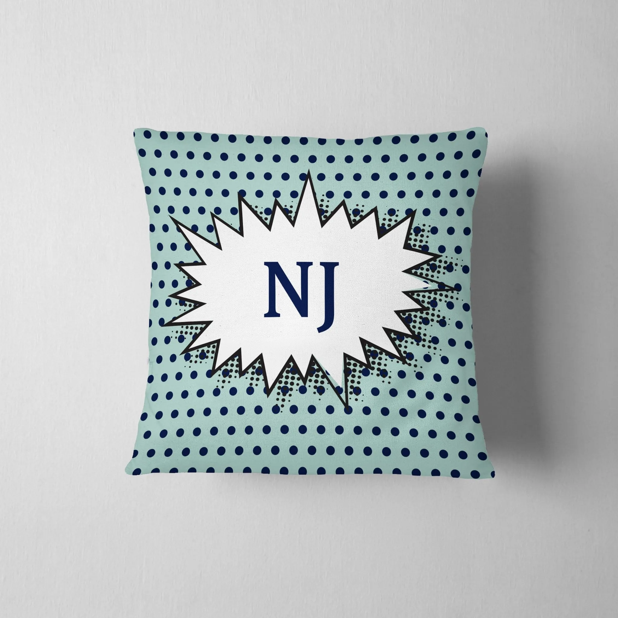 Personalized Vintage Polka Dot Throw Pillow