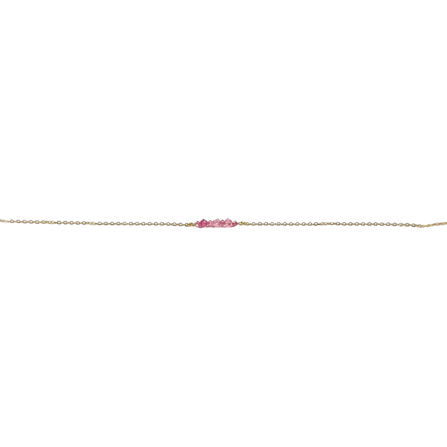 Pink Crystal  Bar Necklace