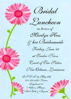 PINK DAISY FLOWERS CUSTOM INVITATION