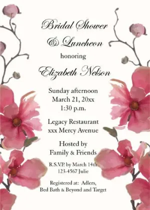 PINK FLOWERS CUSTOM INVITATION