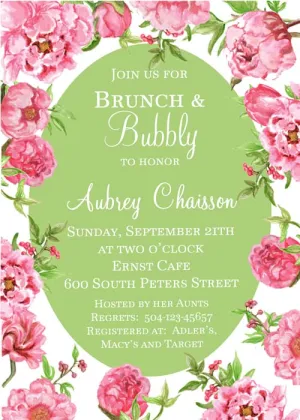 PINK ROSES CUSTOM INVITATION